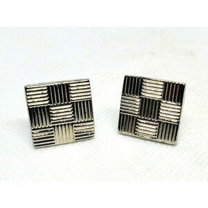 Square Design Silver Designer Cuff Links